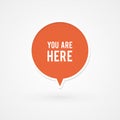 Rounded marker. You are here pointer. Vector illustration, flat design