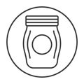 Rounded a mason bottle or Mason glass jar line art icon for apps and websites