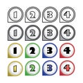 Rounded multicolor pointers with numbers Royalty Free Stock Photo
