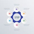 Rounded numbers infographics template design. Business concept infograph with 6 options, steps or processes. Vector visualization