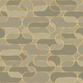 Rounded oval golden frames seamless pattern