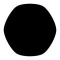 Rounded polygon shape in black. Smooth, soft spot design element