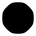 Rounded polygon shape in black. Smooth, soft spot design element