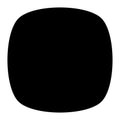 Rounded polygon shape in black. Smooth, soft spot design element