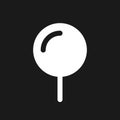 Rounded push pin dark mode glyph ui icon Royalty Free Stock Photo