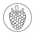 Rounded the raspberry fruit line art icon for apps and websites