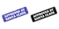 APPROVED BY SANTA CLAUS Black and Blue Rounded Rectangular Stamps with Grunge Textures