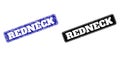 REDNECK Black and Blue Rounded Rectangular Stamp Seals with Rubber Styles