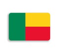 Rounded rectangle vector flag of Benin Royalty Free Stock Photo