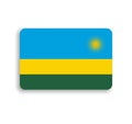 Rounded rectangle vector flag of Rwanda