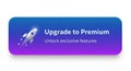 Upgrade to Premium button with rocket icon launch Royalty Free Stock Photo