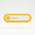 Yellow Search Bar with Magnifying Glass Icon and Text on White Background Royalty Free Stock Photo