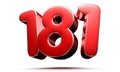 Number 181 red. Royalty Free Stock Photo