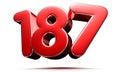 Number 187 red. Royalty Free Stock Photo