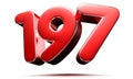 Number 197 red. Royalty Free Stock Photo