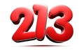 Number 213 red. Royalty Free Stock Photo