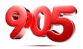 Red number 905. Royalty Free Stock Photo