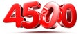 Red numbers 4500. Royalty Free Stock Photo