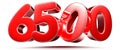 Red numbers 6500. Royalty Free Stock Photo