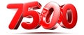 Red numbers 7500. Royalty Free Stock Photo