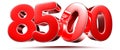 Red numbers 8500. Royalty Free Stock Photo
