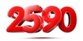 Rounded red numbers 2590. Royalty Free Stock Photo