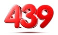 Rounded red numbers 439. Royalty Free Stock Photo