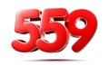 Rounded red numbers 559. Royalty Free Stock Photo