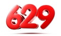 Rounded red numbers 629. Royalty Free Stock Photo