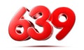 Rounded red numbers 639. Royalty Free Stock Photo