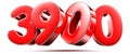 Number 3900 red. Royalty Free Stock Photo