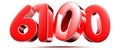 Number 6100 red. Royalty Free Stock Photo