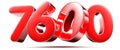 Number 7600 red. Royalty Free Stock Photo