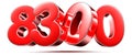 Number 8300 red. Royalty Free Stock Photo