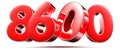 Number 8600 red. Royalty Free Stock Photo