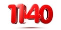 Number 1140. Royalty Free Stock Photo