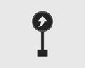 Rounded Right turn arrow sign icon of highway Royalty Free Stock Photo