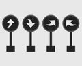 Rounded Right turn arrow sign icon set of highway Royalty Free Stock Photo