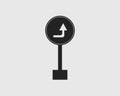 Rounded Right Turn Symbol Icon of Highway Royalty Free Stock Photo