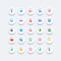 Rounded social media icon set. Flat vector design icon for web. Amazing illustration.