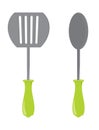 Rounded spatula and spoon