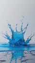 Blue Water Splash on White Background Royalty Free Stock Photo