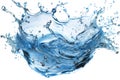Rounded splash of blue water isolated on white background Royalty Free Stock Photo