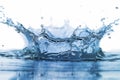 Rounded splash of blue water isolated on white background Royalty Free Stock Photo