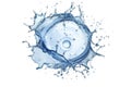 Rounded splash of blue water isolated on white background Royalty Free Stock Photo