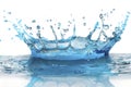 Rounded splash of blue water isolated on white background Royalty Free Stock Photo