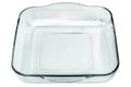 Rounded Square Glass Casserole Baking Pan With Curved Handles Isolated On White Background Royalty Free Stock Photo