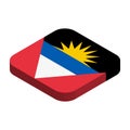 Rounded square isometric vector flag of Antigua and Barbuda