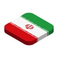 Rounded square isometric vector flag of Iran