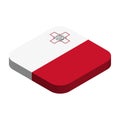 Rounded square isometric vector flag of Malta